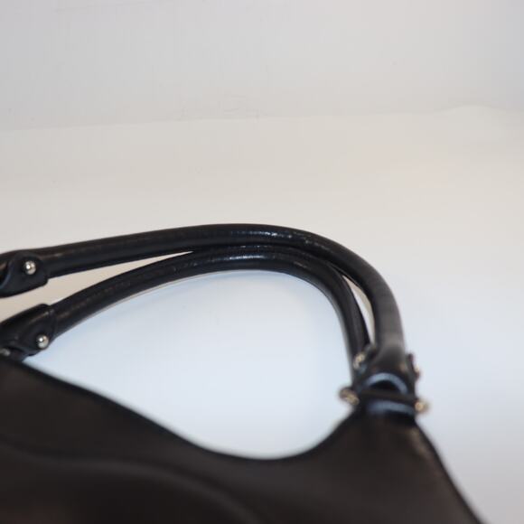 Salvatore Ferragamo Black Leather Shoulder Bag Gancini Logo - Picture 8 of 8